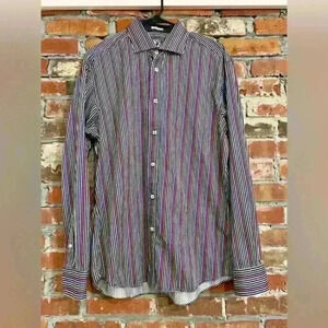 Bugatchi Striped Button Down Size‎ Medium